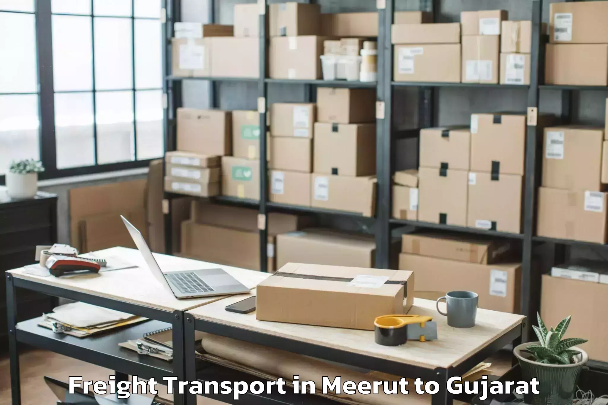 Top Meerut to Gujarat University Of Transpla Freight Transport Available